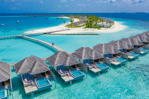 Aerial,View,Of,Maldives,Island,,Luxury,Water,Villas,Resort,And shutterstock 1902416098 scaled 500x0 c default