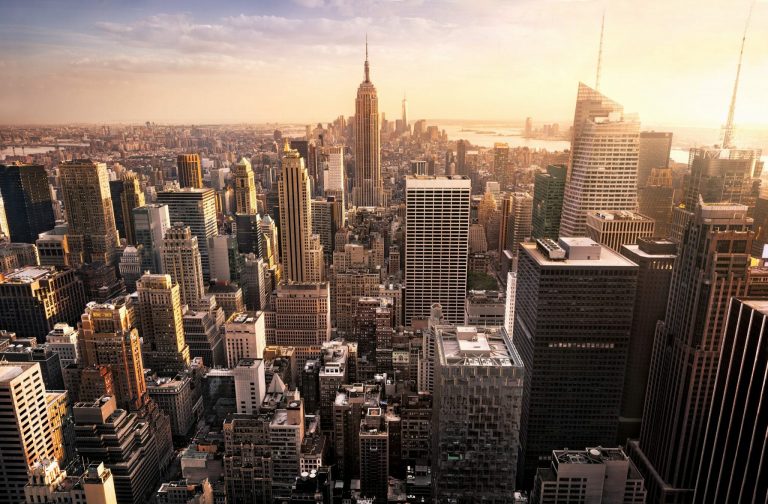 New,York,City,Skyline,With,Urban,Skyscrapers,At,Sunset,,Usa. shutterstock 301418195 scaled